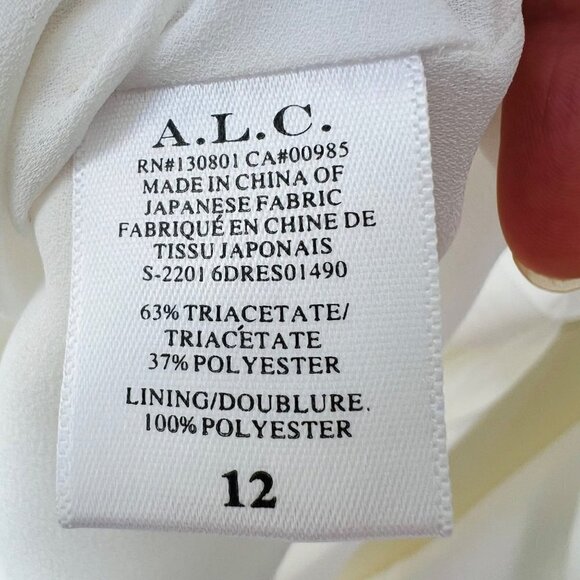 A.L.C Zoey long sleeves dress, white, size 12 - Picture 12 of 12